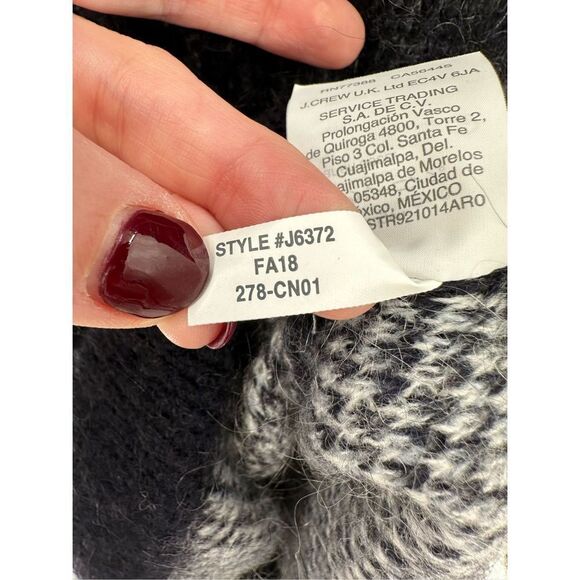 J. Crew windowpane navy white cardigan - Picture 6 of 7